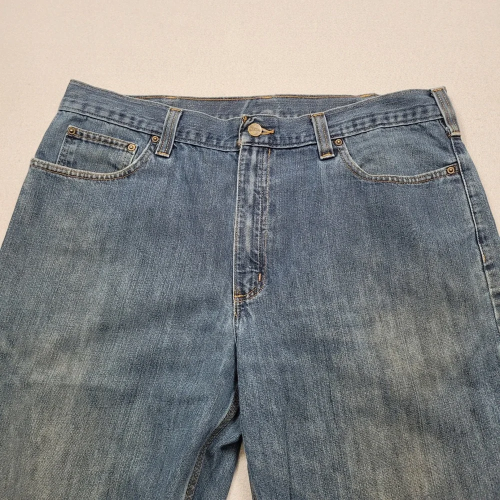Carhartt Mens Relaxed Fit Straight Leg Blue Jeans 38x34 Grunge Work 101483-968